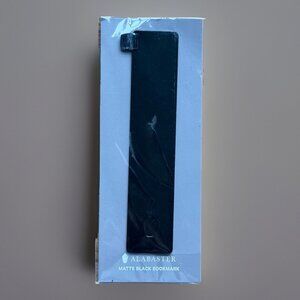 Alabaster Bookmark with Leather Tab for Bible and Book Lovers Matte Black